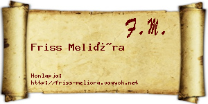 Friss Melióra névjegykártya